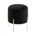 Accent Plus Accent Plus 10018981 Modern Black Velvet Stool; Blue 10018981